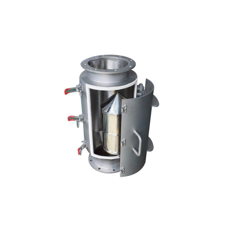 Bullet magnet separator ready for pipeline fitting